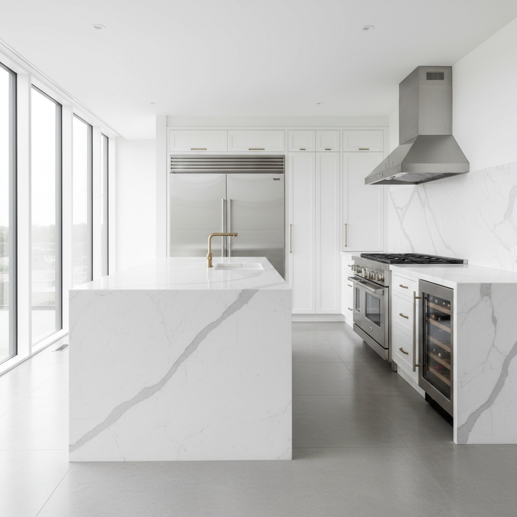 Luxury modern kitchen with premium built-in appliances